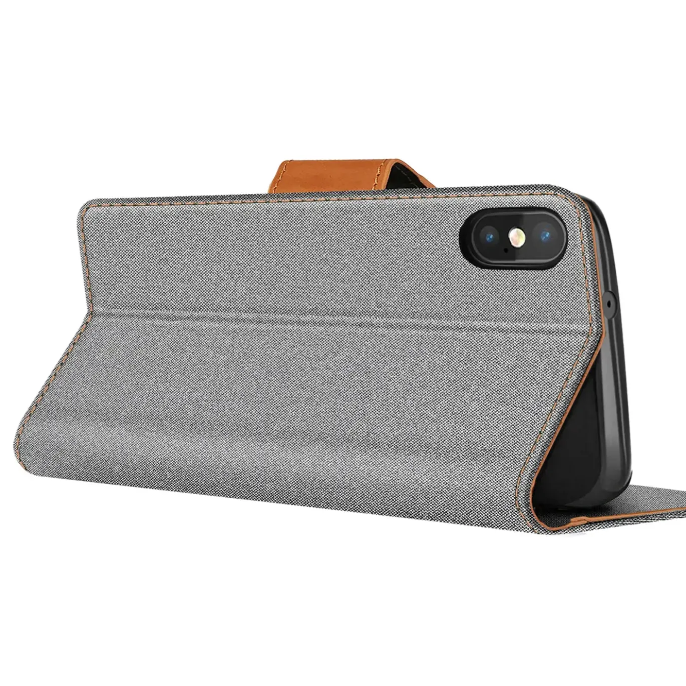 iPhone Xs Max - Jeanslook Klapphülle mit Kartenfach