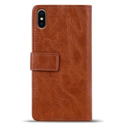 iPhone Xs Max - Retro Klapphülle mit Karten- & Geldfach
