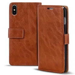 iPhone Xs Max - Retro Klapphülle mit Karten- & Geldfach