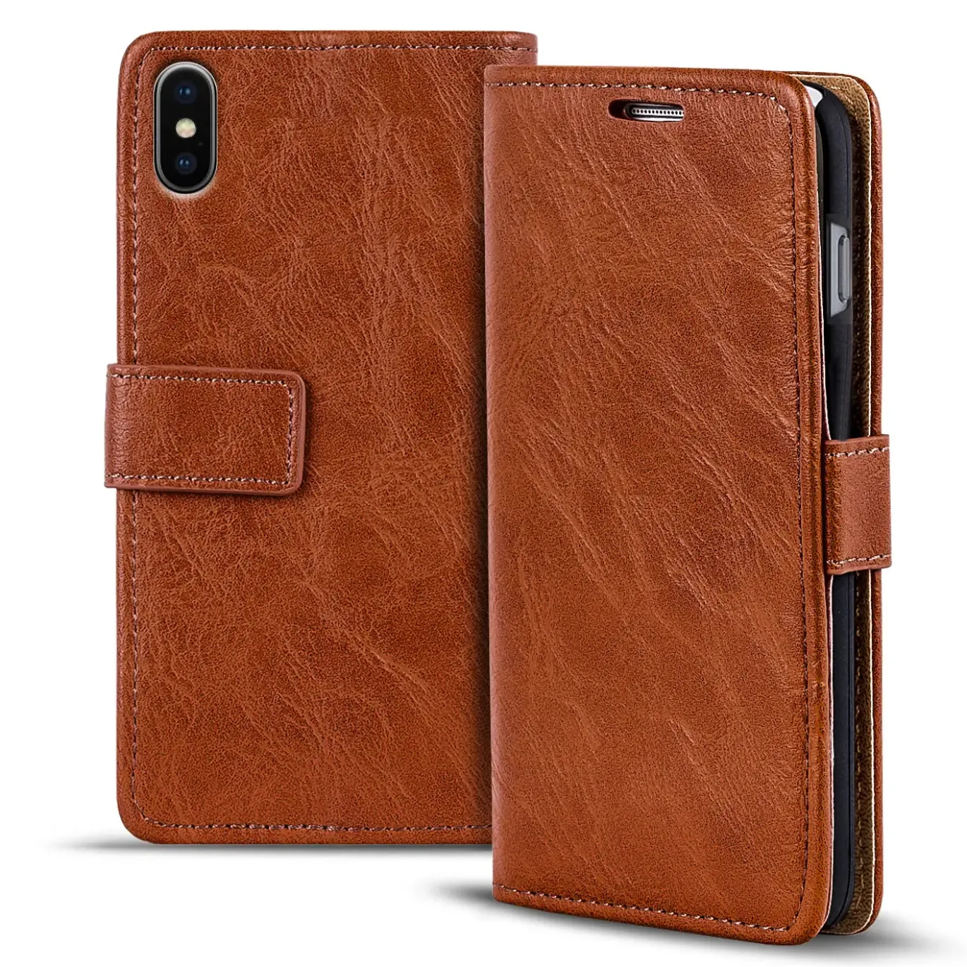 iPhone Xs Max - Retro Klapphülle mit Karten- & Geldfach