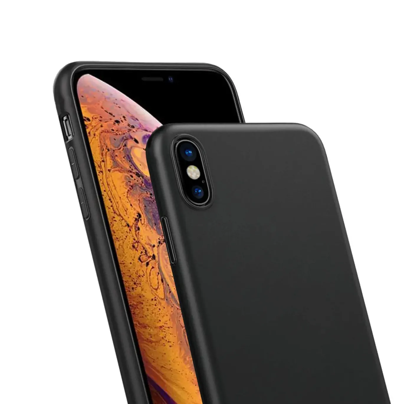 iPhone Xs Max - Slim Silikon Backcover Schwarz
