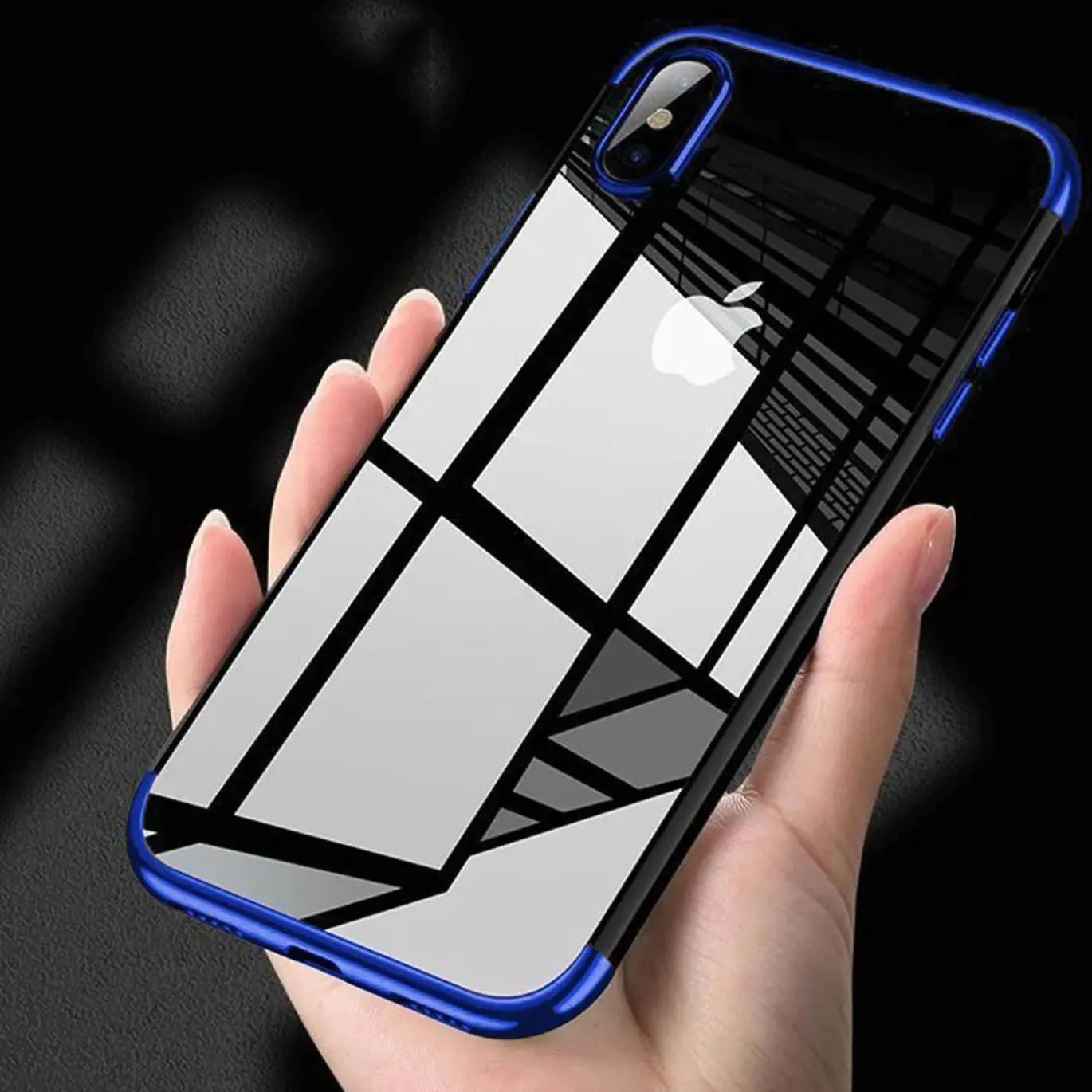 iPhone Xs Max - Transparente Hülle mit Akzenten