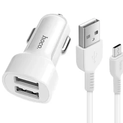 KFZ Ladegerät mit micro USB Kabel Hoco Z2A Weiß