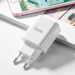 Ladegerät 2x USB Anschluss 10,W mit Micro-USB Kabel Weiß