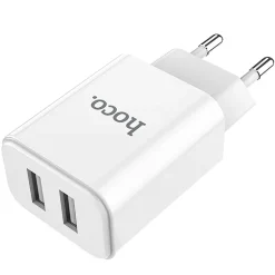 Ladegerät 2x USB Anschluss 10,W mit Micro-USB Kabel Weiß