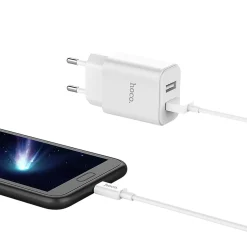 Netz-Ladegerät Hoco - C62A microUSB Weiss