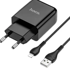 Netz-Ladegerät Hoco - N2 Lightning - Schwarz