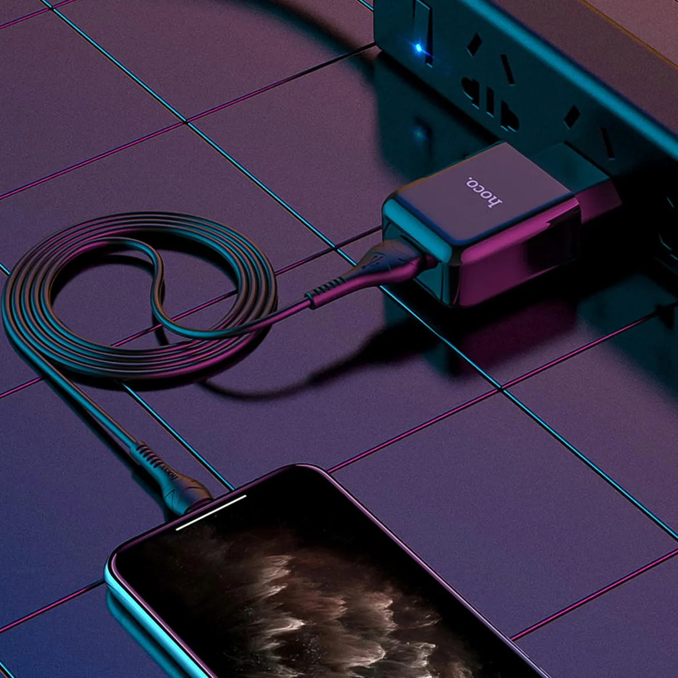 Netz-Ladegerät Hoco - N2 microUSB - Schwarz