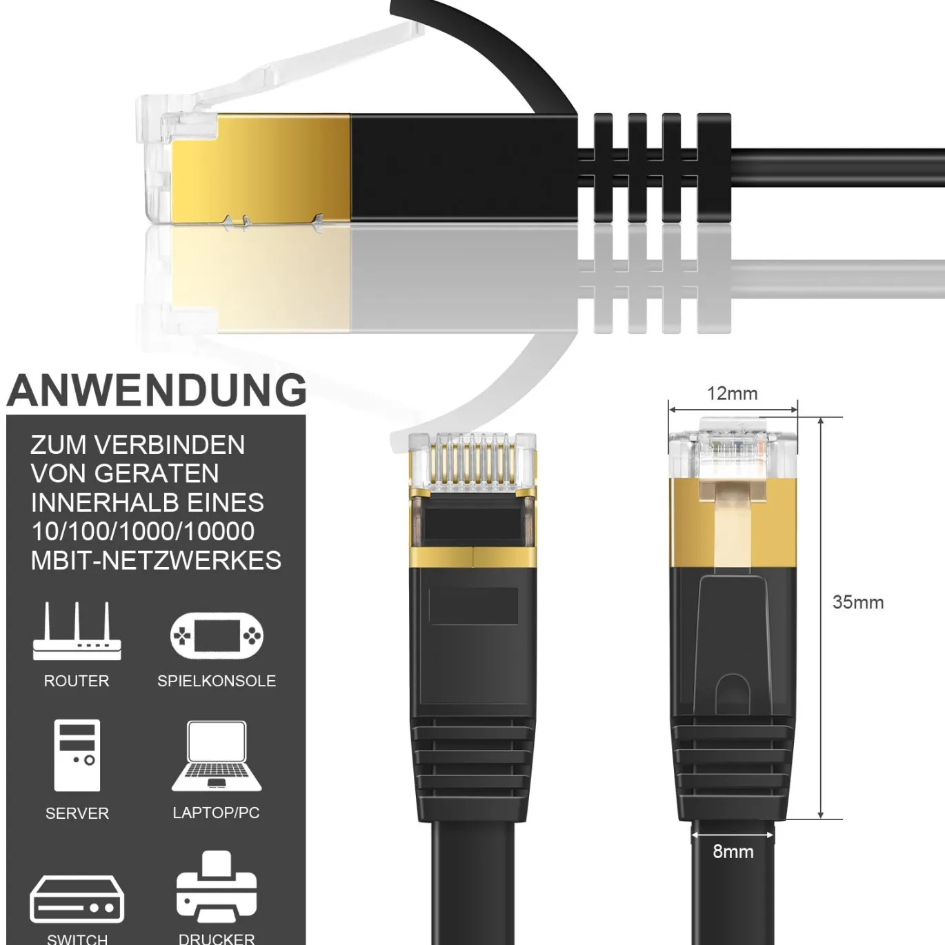 Patch-RUND-Kabel-Cat7-PC-Flat-700A-30M