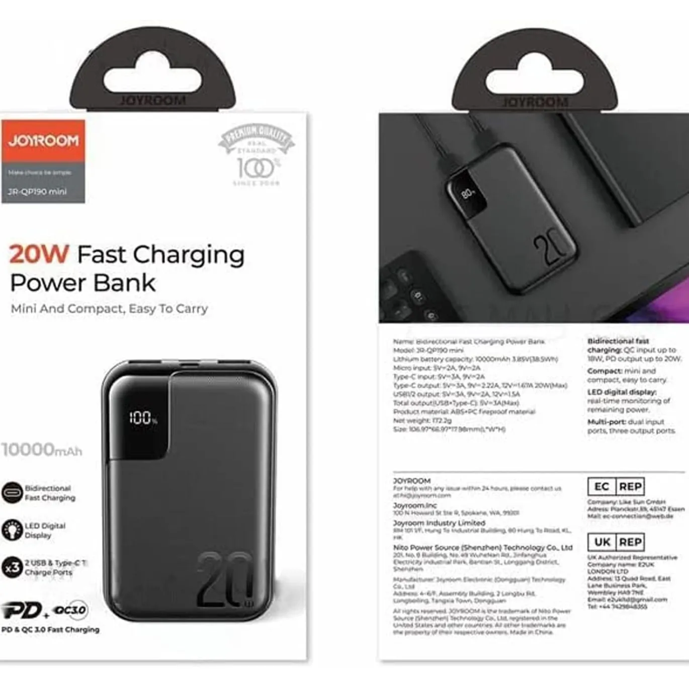 Powerbank - Joyroom - JR-QP190 - 10000 mAh