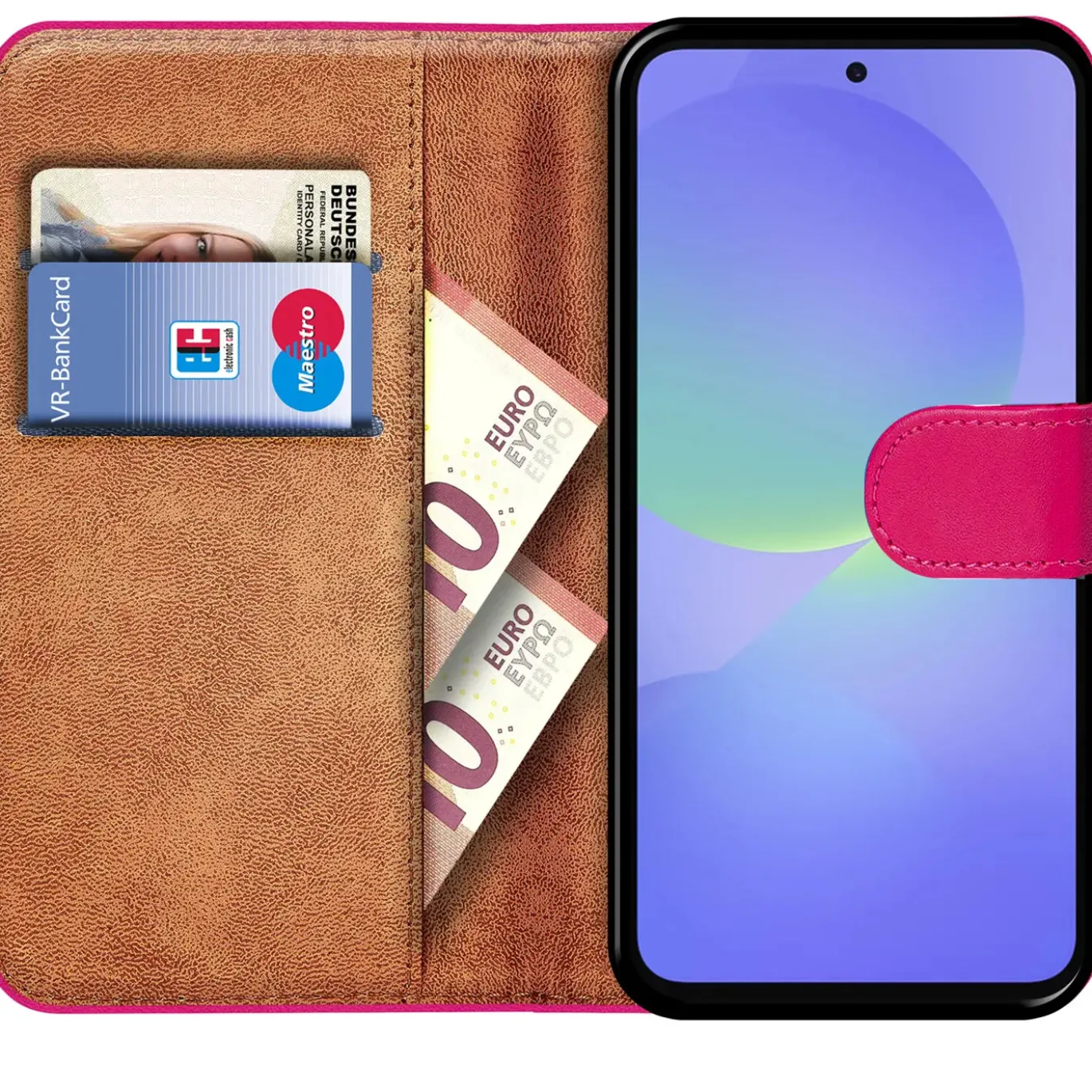 Premium Klapphülle für Samsung Galaxy A57 5G - Kunstleder Tasche mit Kartenfächern & Standfunktion
