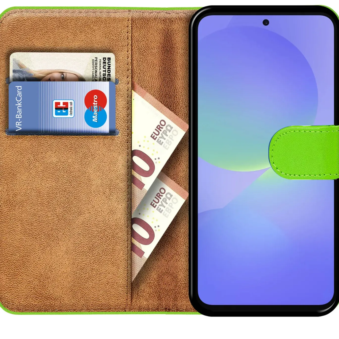 Premium Klapphülle für Samsung Galaxy A57 5G - Kunstleder Tasche mit Kartenfächern & Standfunktion