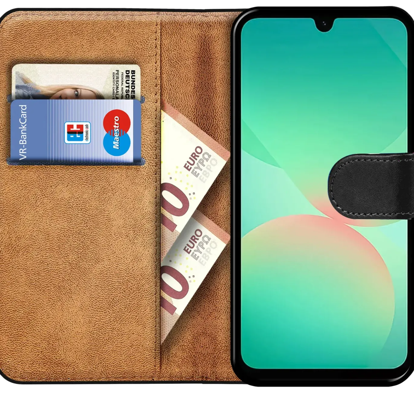 Premium Klapphülle für Samsung Galaxy A27 5G - Kunstleder Tasche mit Kartenfächern & Standfunktion