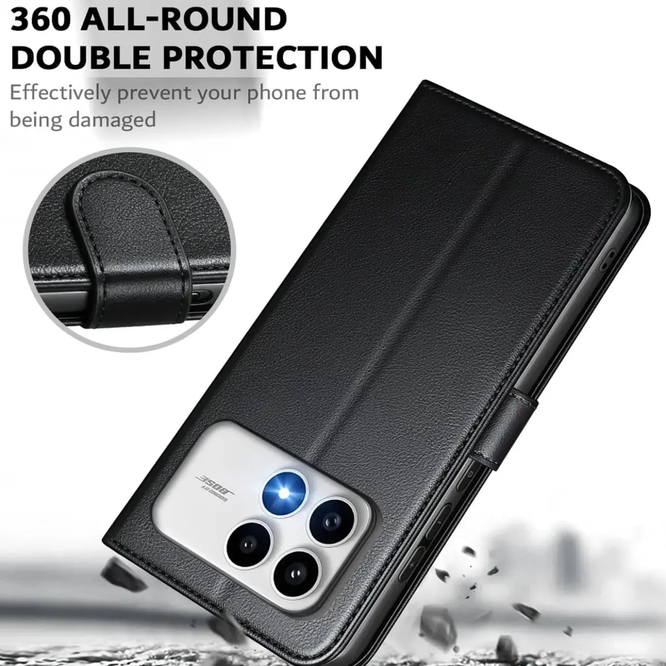 Premium Klapphülle für Xiaomi Poco F8 Pro - Kunstleder Tasche mit Kartenfächern & Standfunktion