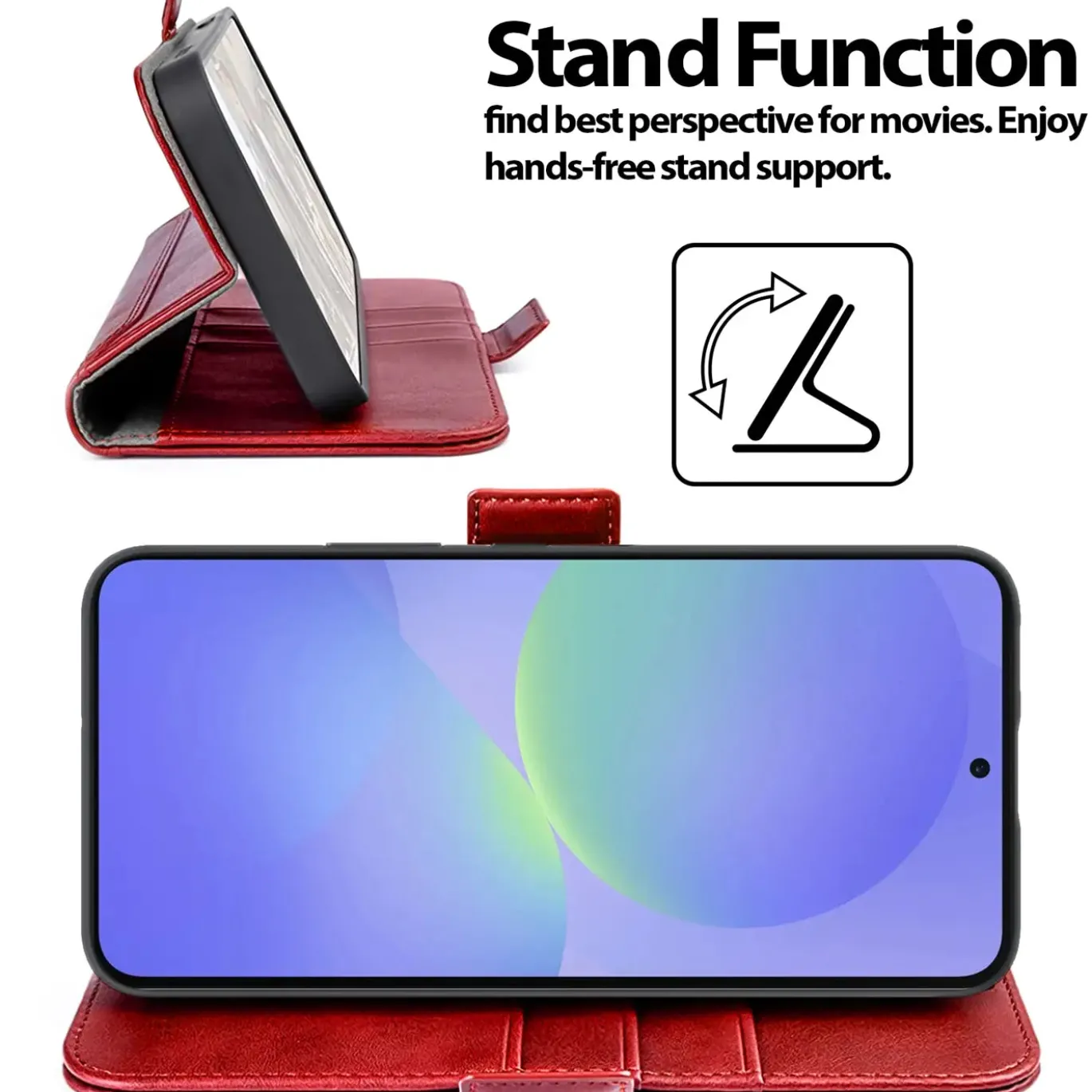 RFID Klapphülle für Samsung Galaxy A57 5G - PU-Leder Tasche mit 3 Kartenfächern