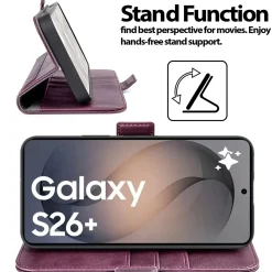 RFID Klapphülle für Samsung Galaxy S26 Plus - PU-Leder Tasche mit 3 Kartenfächern