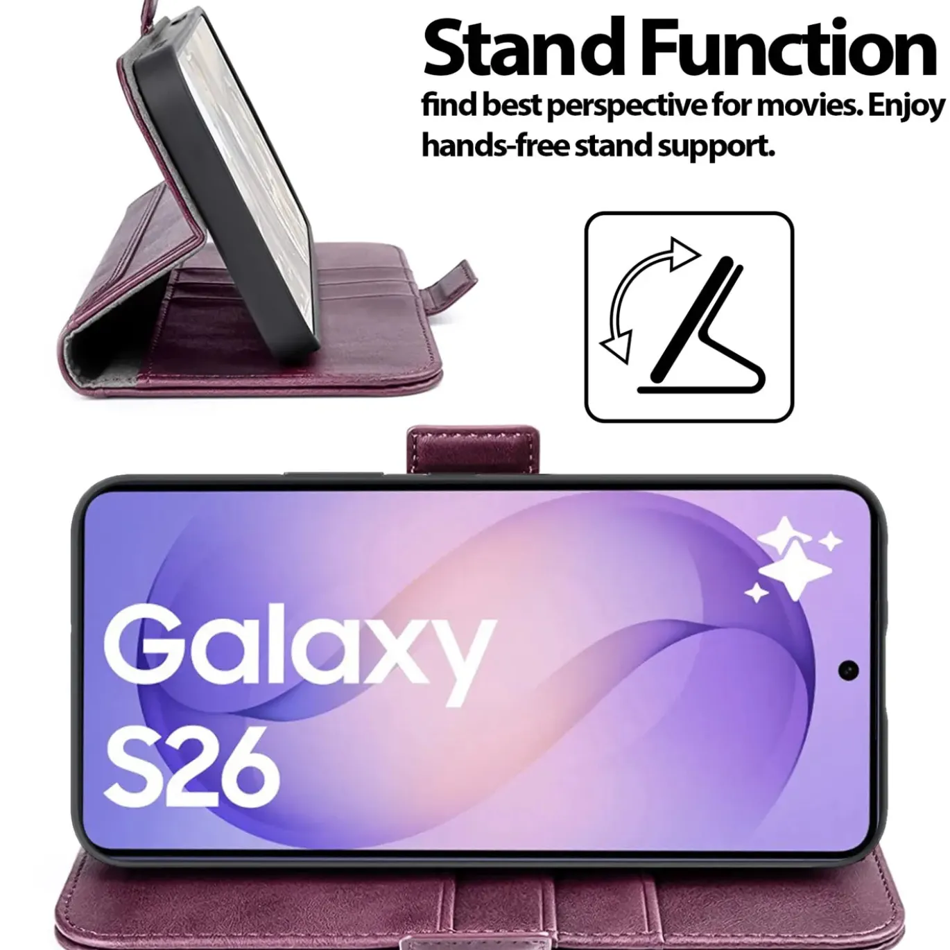 RFID Klapphülle für Samsung Galaxy S26 - PU-Leder Tasche mit 3 Kartenfächern