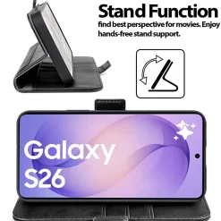 RFID Klapphülle für Samsung Galaxy S26 - PU-Leder Tasche mit 3 Kartenfächern