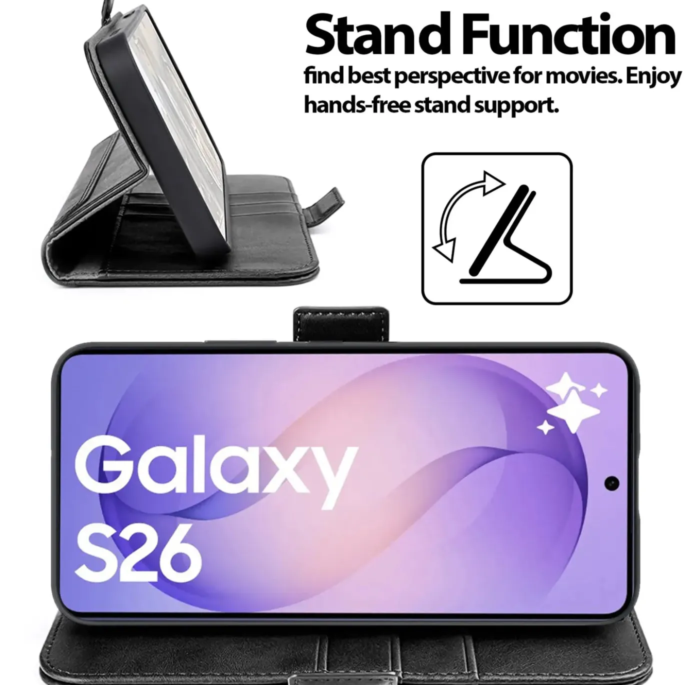 RFID Klapphülle für Samsung Galaxy S26 - PU-Leder Tasche mit 3 Kartenfächern