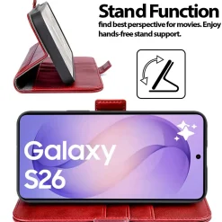 RFID Klapphülle für Samsung Galaxy S26 - PU-Leder Tasche mit 3 Kartenfächern