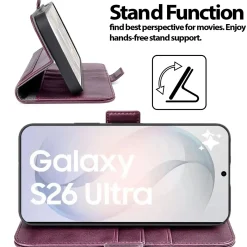 RFID Klapphülle für Samsung Galaxy S26 Ultra - PU-Leder Tasche mit 3 Kartenfächern