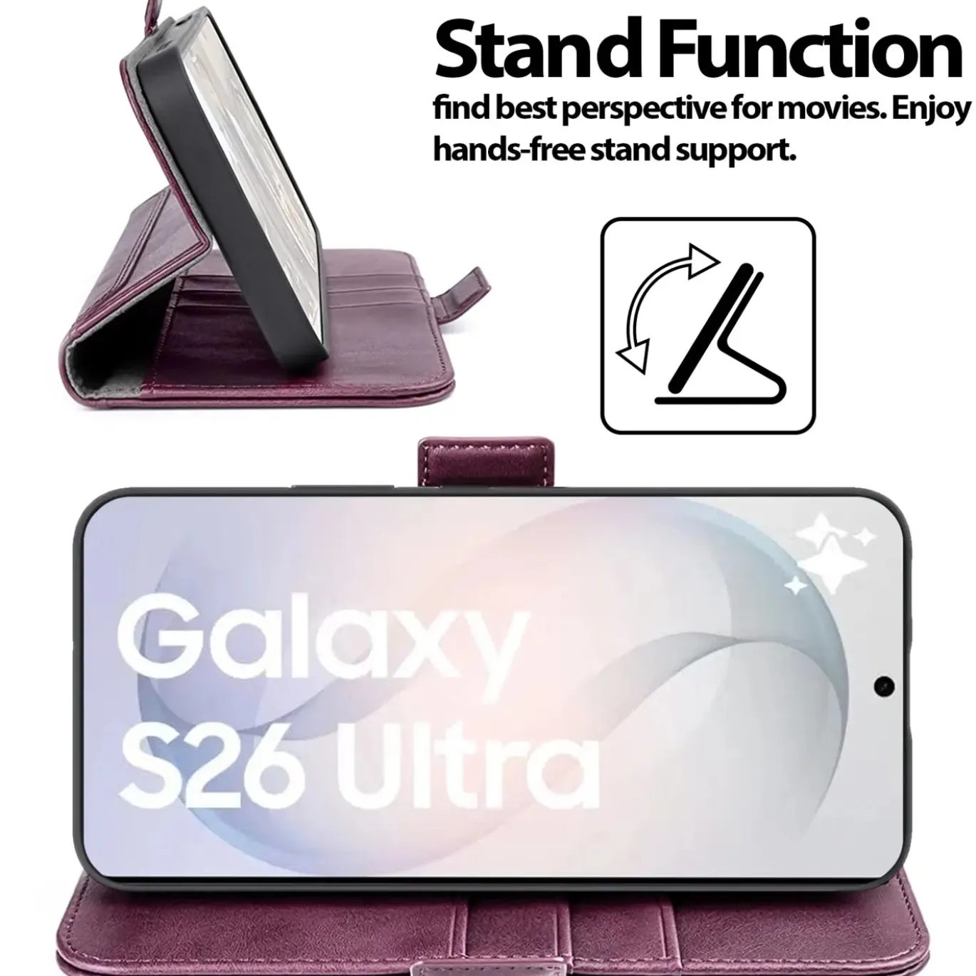 RFID Klapphülle für Samsung Galaxy S26 Ultra - PU-Leder Tasche mit 3 Kartenfächern