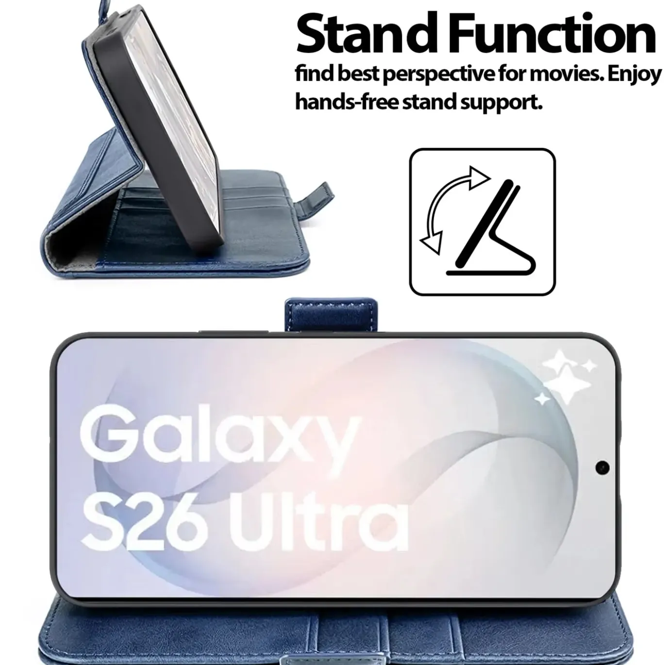 RFID Klapphülle für Samsung Galaxy S26 Ultra - PU-Leder Tasche mit 3 Kartenfächern