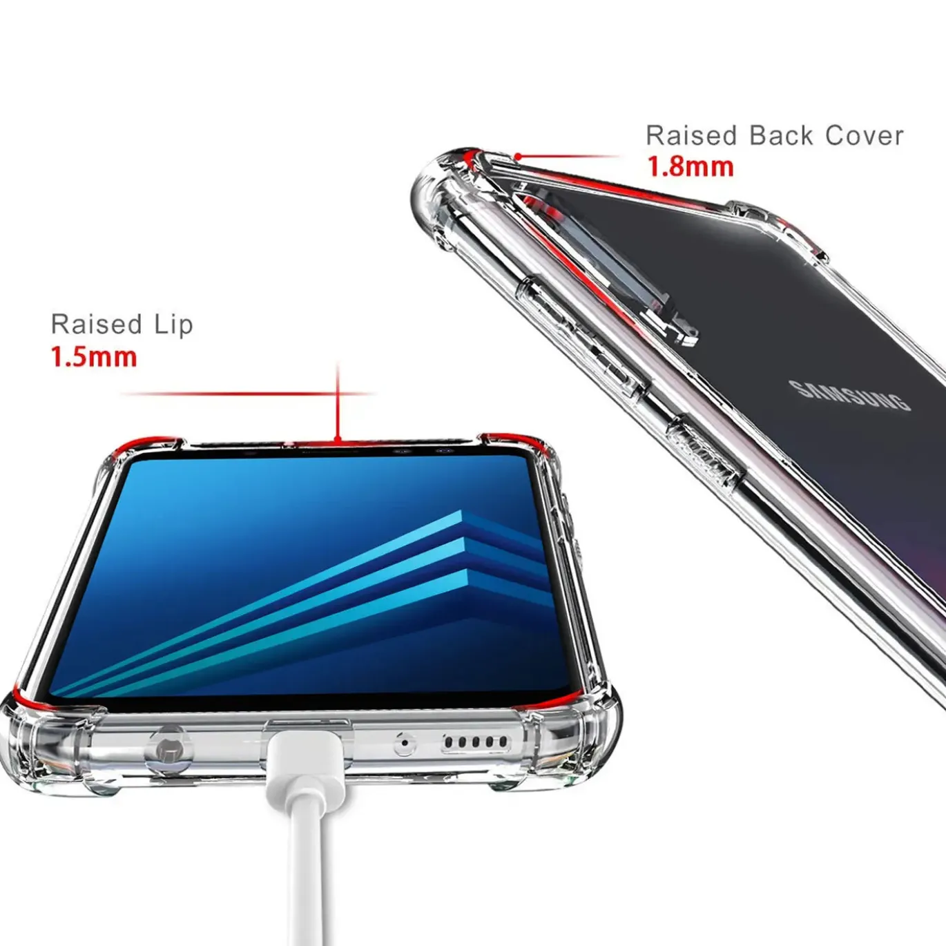 Samsung Galaxy A8 2018 - Stoßfestes Clear Case