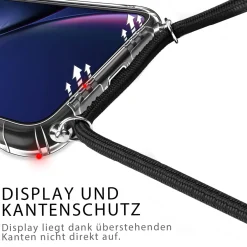 Samsung Galaxy A7 2018 - Transparente Hülle mit Handykette