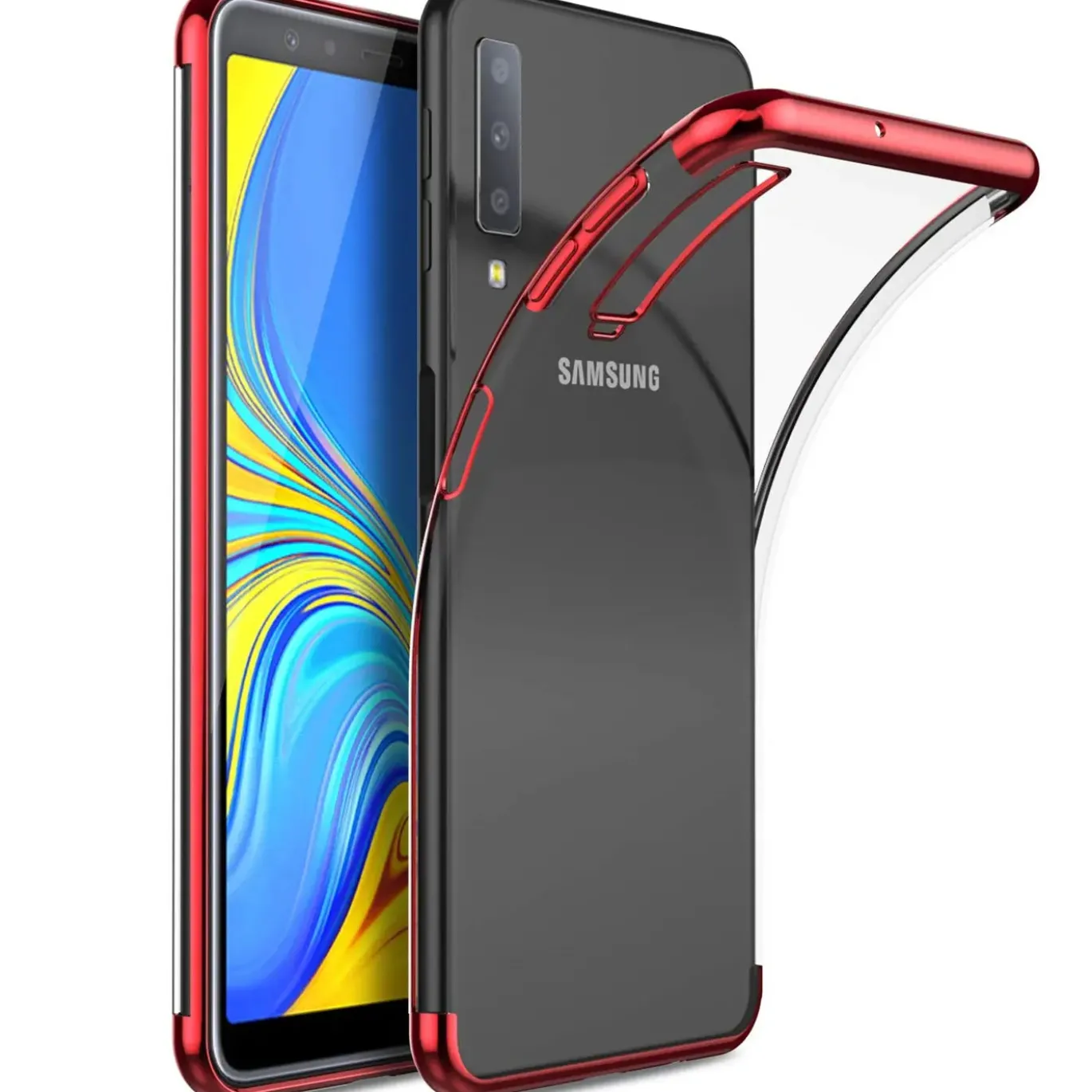 Samsung Galaxy A7 2018 - Transparente Hülle mit Akzenten