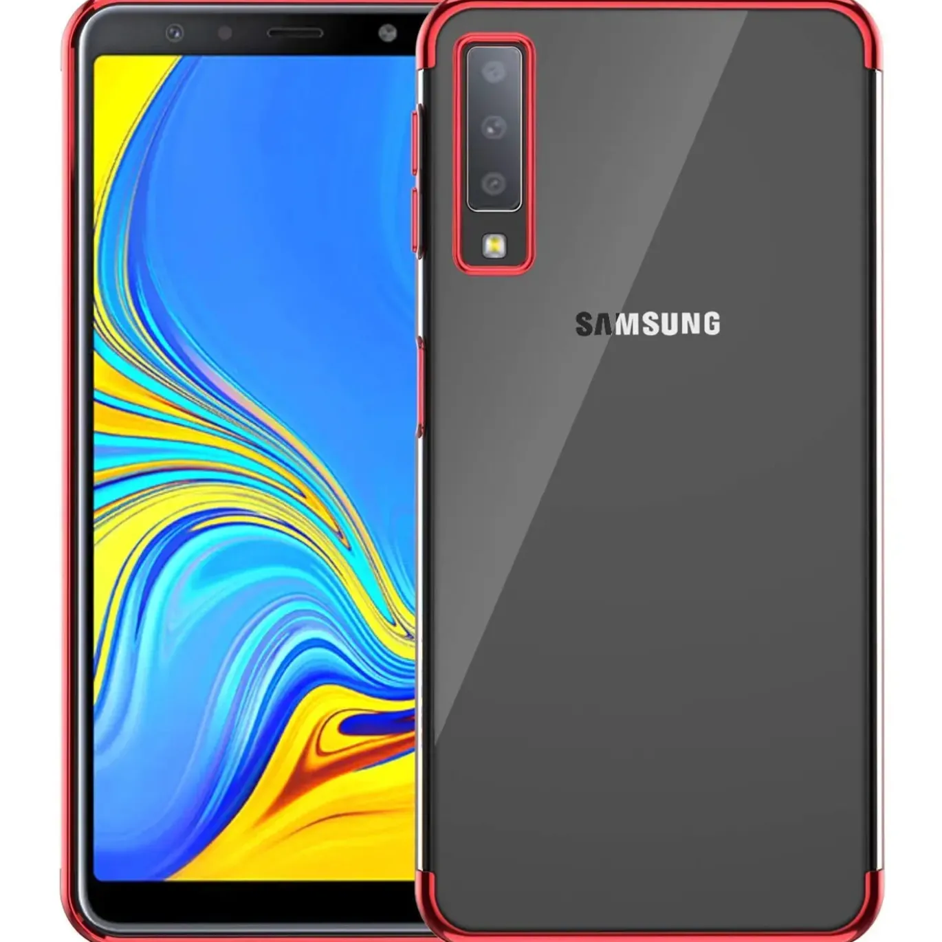 Samsung Galaxy A7 2018 - Transparente Hülle mit Akzenten