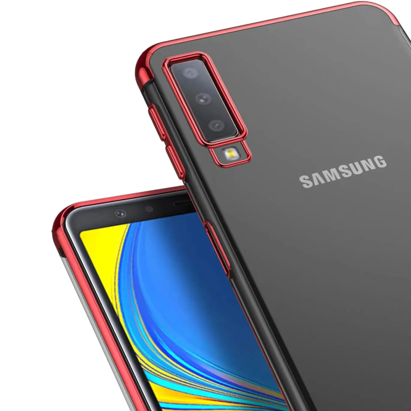 Samsung Galaxy A7 2018 - Transparente Hülle mit Akzenten
