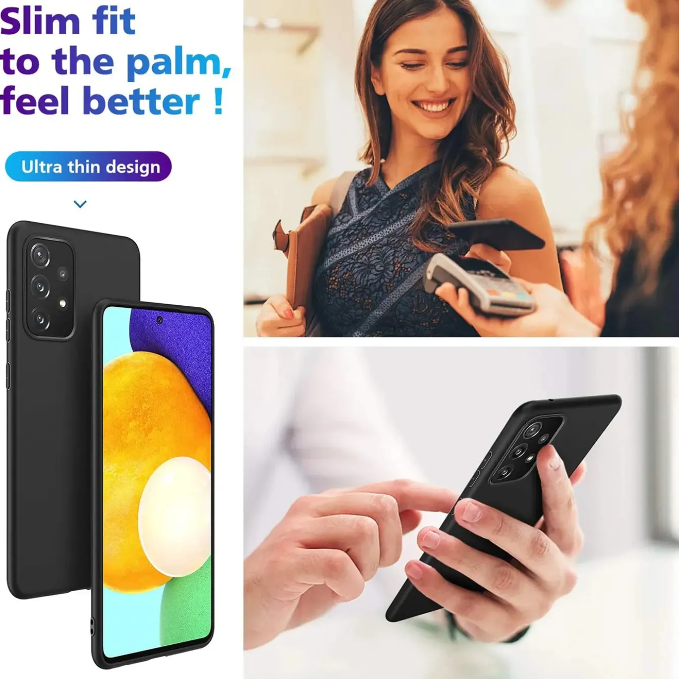 Samsung Galaxy A52 / A52 5G / A52S 5G - Slim Silikon Backcover Schwarz