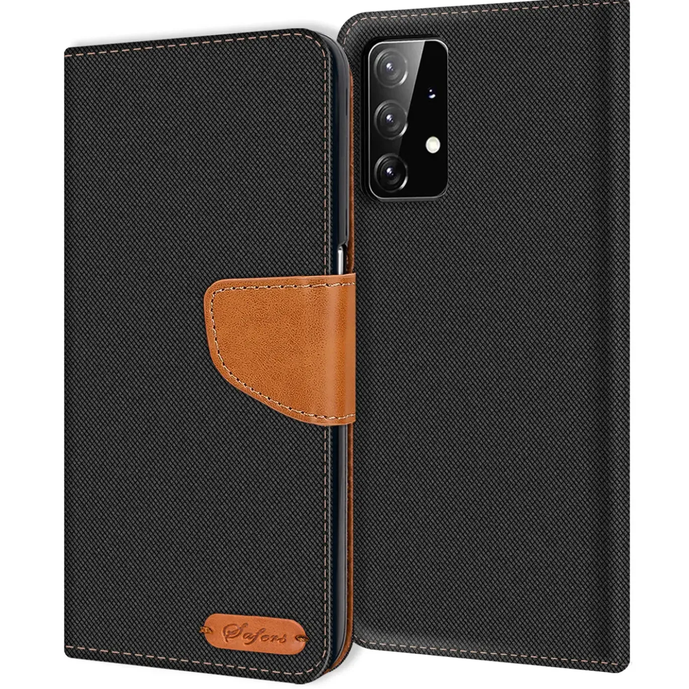 Samsung Galaxy A52 / A52 5G / A52S 5G - Jeanslook Klapphülle mit Kartenfach
