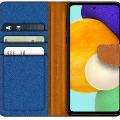Samsung Galaxy A52 / A52 5G / A52S 5G - Jeanslook Klapphülle mit Kartenfach