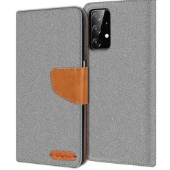 Samsung Galaxy A52 / A52 5G / A52S 5G - Jeanslook Klapphülle mit Kartenfach