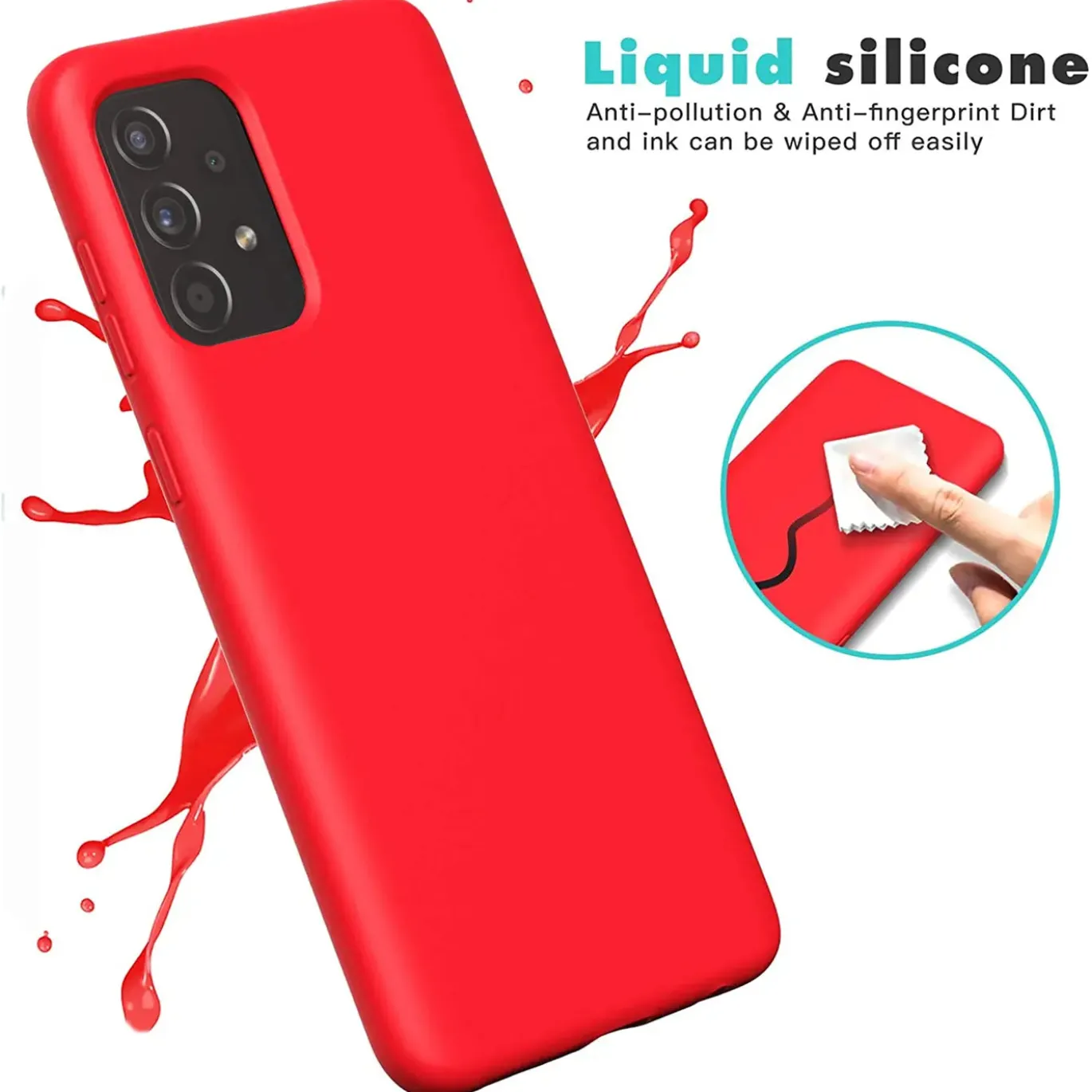 Samsung Galaxy A52 / A52 5G / A52S 5G - Silikon Case mit Mikrofaser-Innenseite
