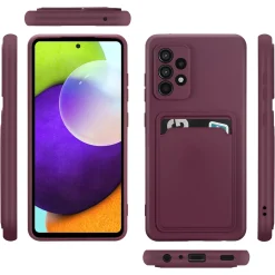 Samsung Galaxy A52 / A52 5G / A52S 5G - Silikonhülle mit Kartenfach & Kameraschutz