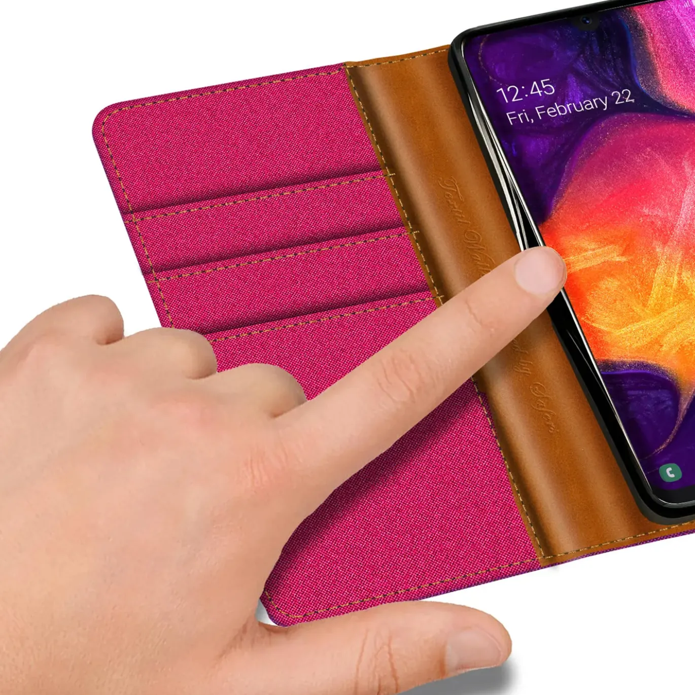 Samsung Galaxy A50 / A30s - Jeanslook Klapphülle mit Kartenfach