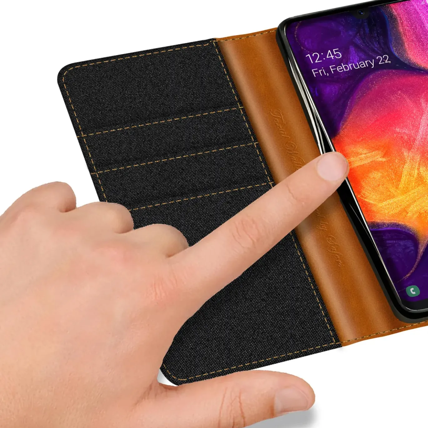 Samsung Galaxy A70 / A70s - Jeanslook Klapphülle mit Kartenfach