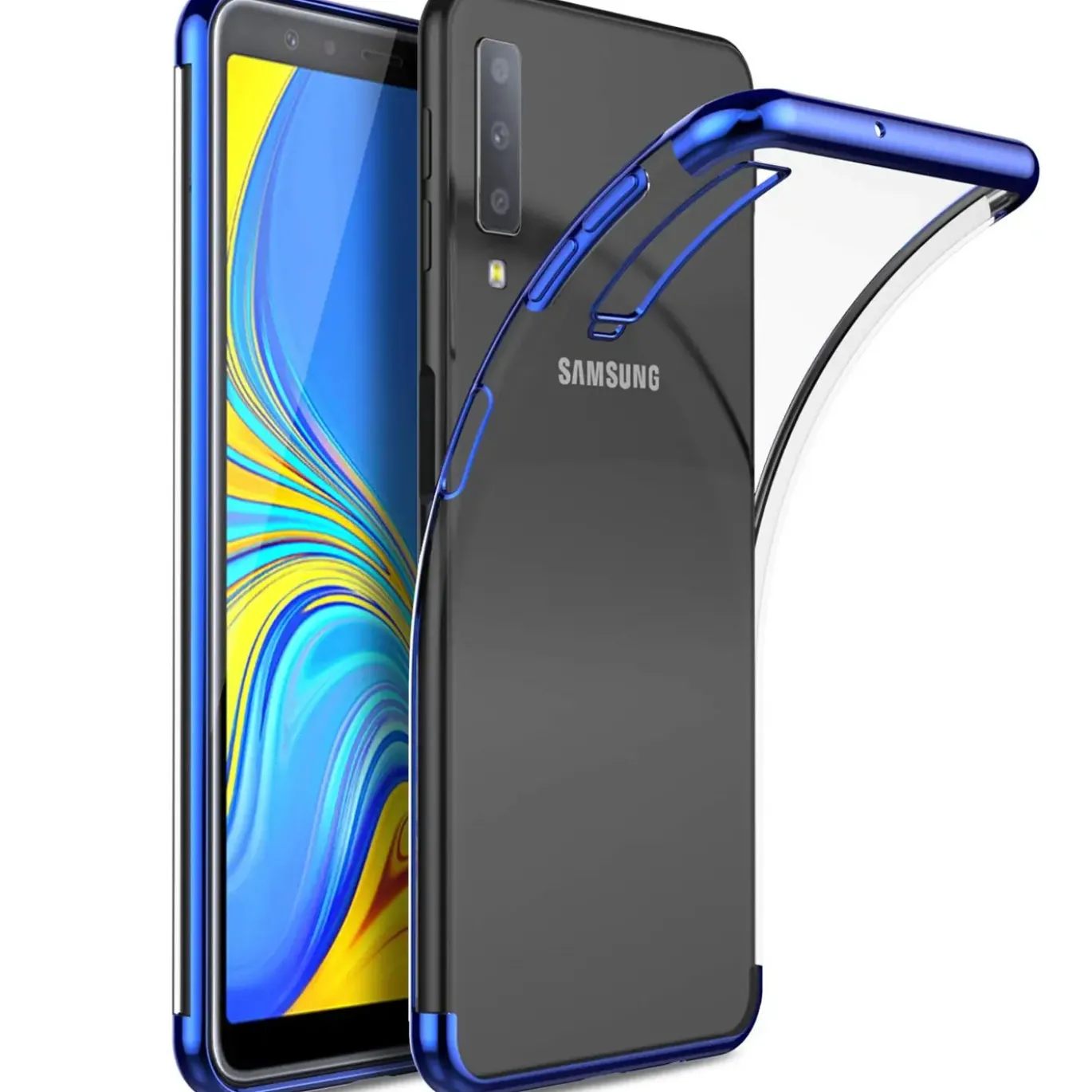 Samsung Galaxy A70 / A70s - Transparente Hülle mit Akzenten