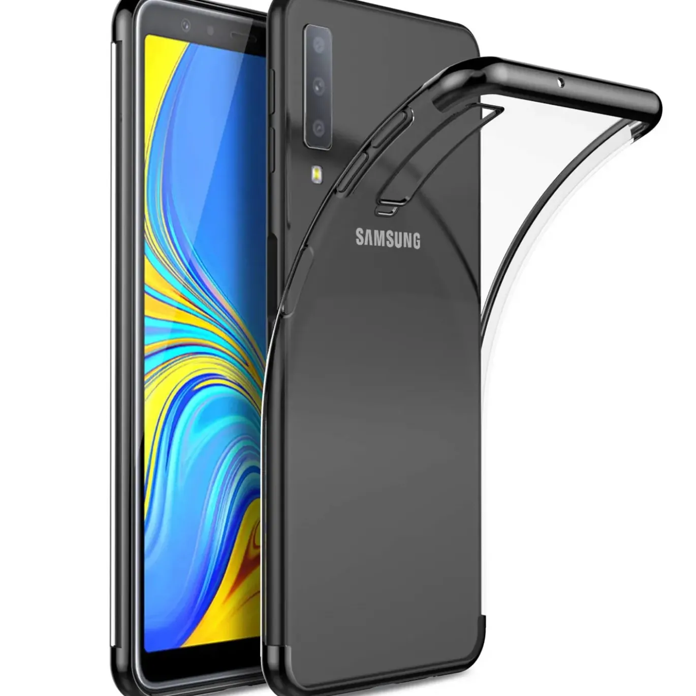 Samsung Galaxy A70 / A70s - Transparente Hülle mit Akzenten