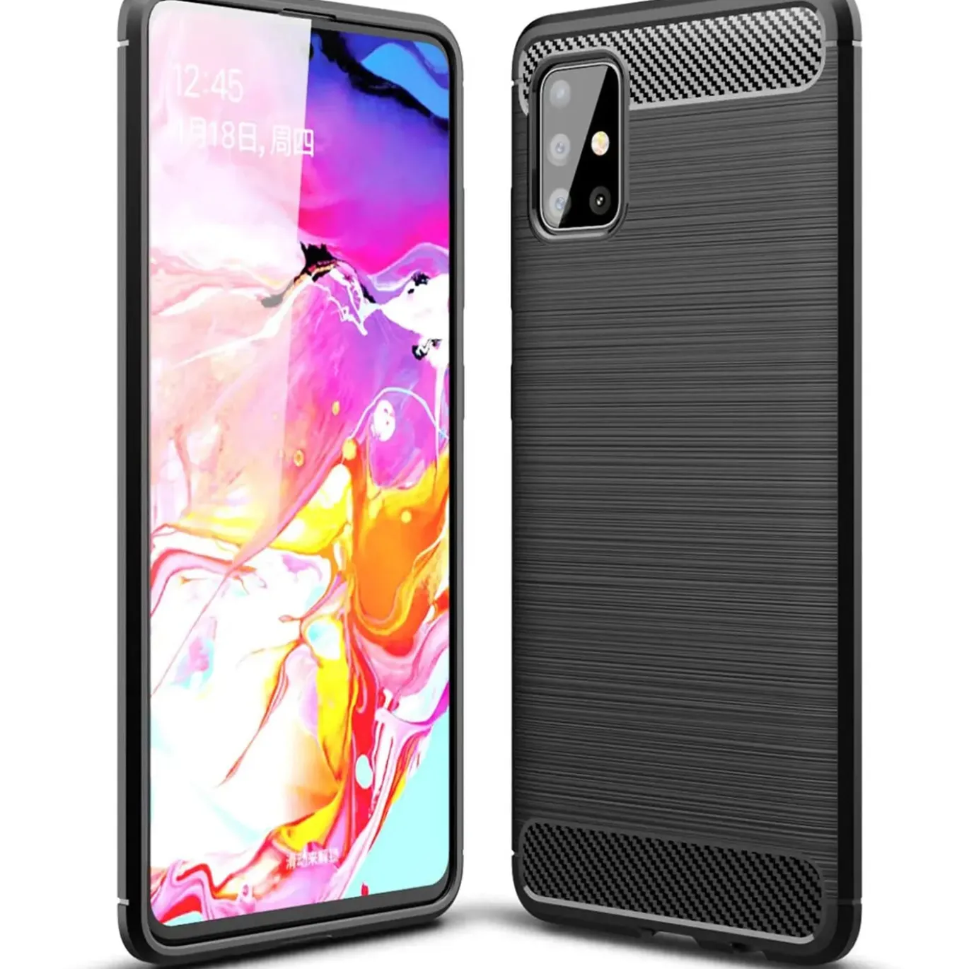 Samsung Galaxy A51 - Carbon Case Hülle, stoßfest