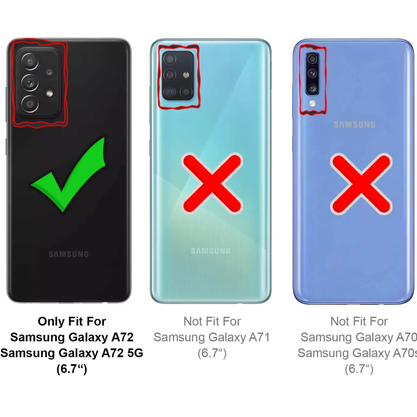 Samsung Galaxy A72 - Flip Hülle, horizontal klappbar