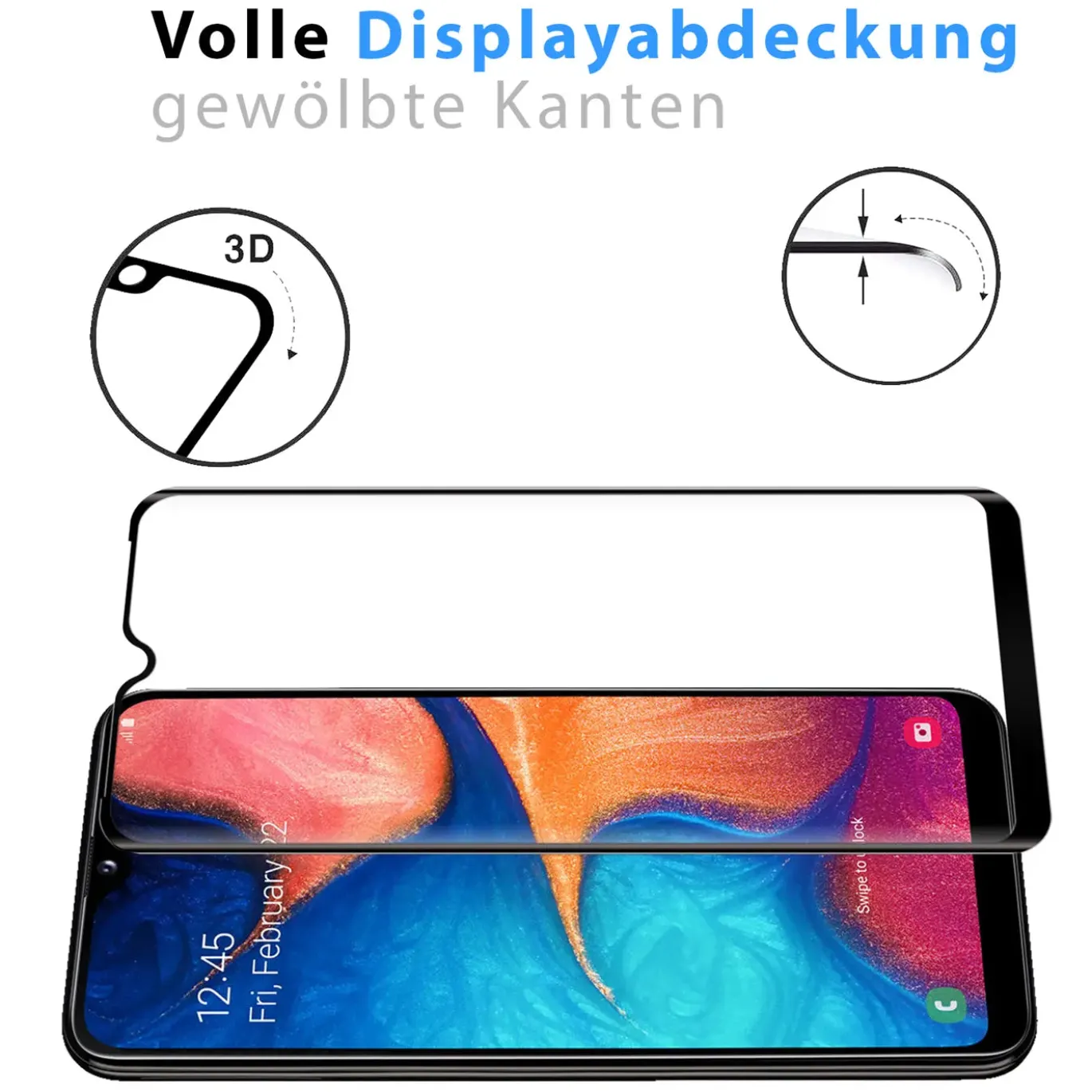 Samsung Galaxy A41 - Fullscreen 9H Panzerglas Displayglas