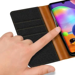 Samsung Galaxy A31 - Jeanslook Klapphülle mit Kartenfach
