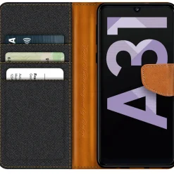 Samsung Galaxy A31 - Jeanslook Klapphülle mit Kartenfach