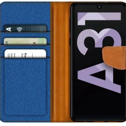 Samsung Galaxy A31 - Jeanslook Klapphülle mit Kartenfach