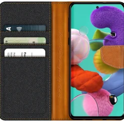 Samsung Galaxy A51 - Jeanslook Klapphülle mit Kartenfach