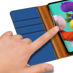Samsung Galaxy A51 - Jeanslook Klapphülle mit Kartenfach